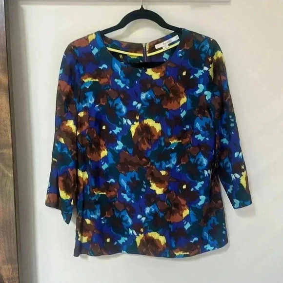 Boden Multicolor Floral Pattern Print Silk Blend Top Blouse Women’s Size… - Picture 2 of 9